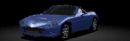 La MX-5 RF Deep Crystal Blue chez le concessionnaire de Gran Turismo 2